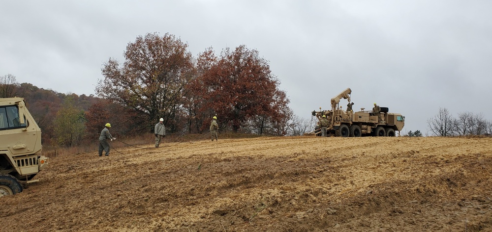 Soldiers hold field training for the Regional Training Site-Maintenance Wheeled-Vehicle Recovery Operations Course at Fort McCoy