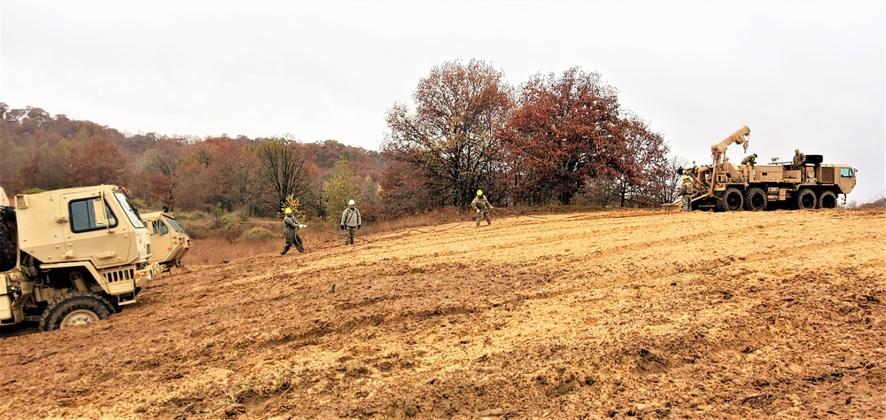 Soldiers hold field training for the Regional Training Site-Maintenance Wheeled-Vehicle Recovery Operations Course at Fort McCoy