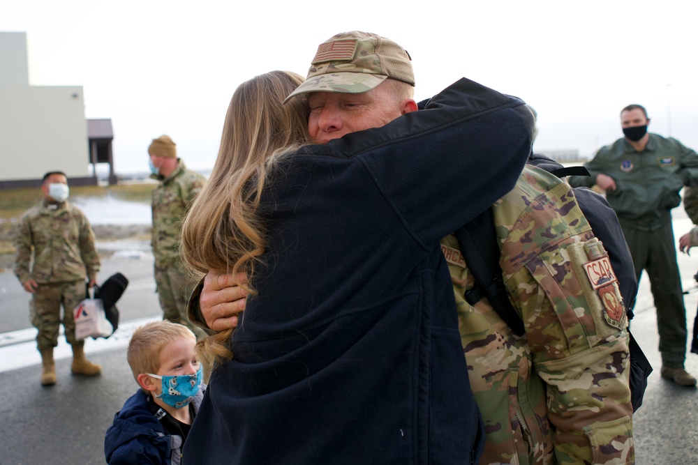 Rescue and maintenance Airman of 176th Wing return from Africa deployment