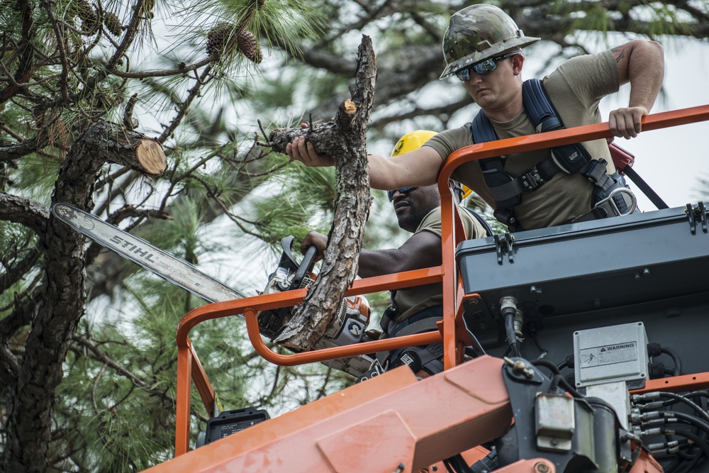 1st SOCES Air Commandos cut trees down after Hurricane Zeta