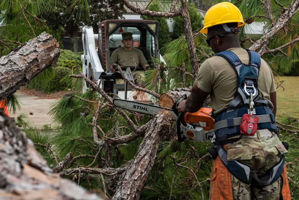 1st SOCES Air Commandos cut trees down after Hurricane Zeta