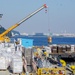 Barge loading for Ronald Reagan Carrier Strike Group