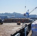 Barge loading for Ronald Reagan Carrier Strike Group