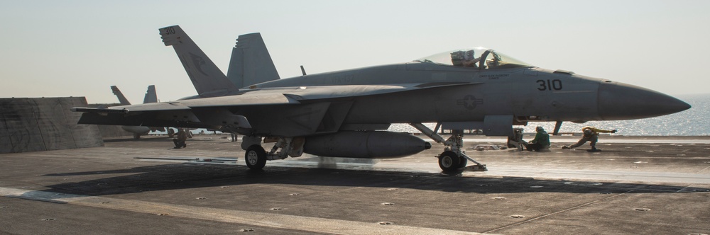 Aircraft Launches Off Flight Deck