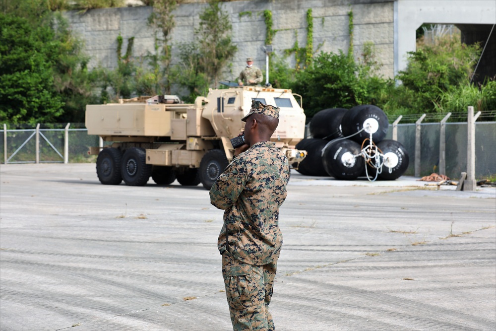 A Battery, 1-94th Field Artillery Regiment, 17th Field Artillery Brigade and Battery R, 3rd Battalion, 12th Marine Regiment, 3rd Marine Division, III Marine Expeditionary Force conduct a Rehearsal of Concept drill during exercise Orient Shield 21-1