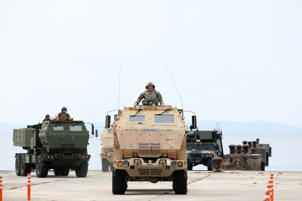 A Battery, 1-94th Field Artillery Regiment, 17th Field Artillery Brigade and Battery R, 3rd Battalion, 12th Marine Regiment, 3rd Marine Division, III Marine Expeditionary Force conduct a Rehearsal of Concept drill during exercise Orient Shield 21-1