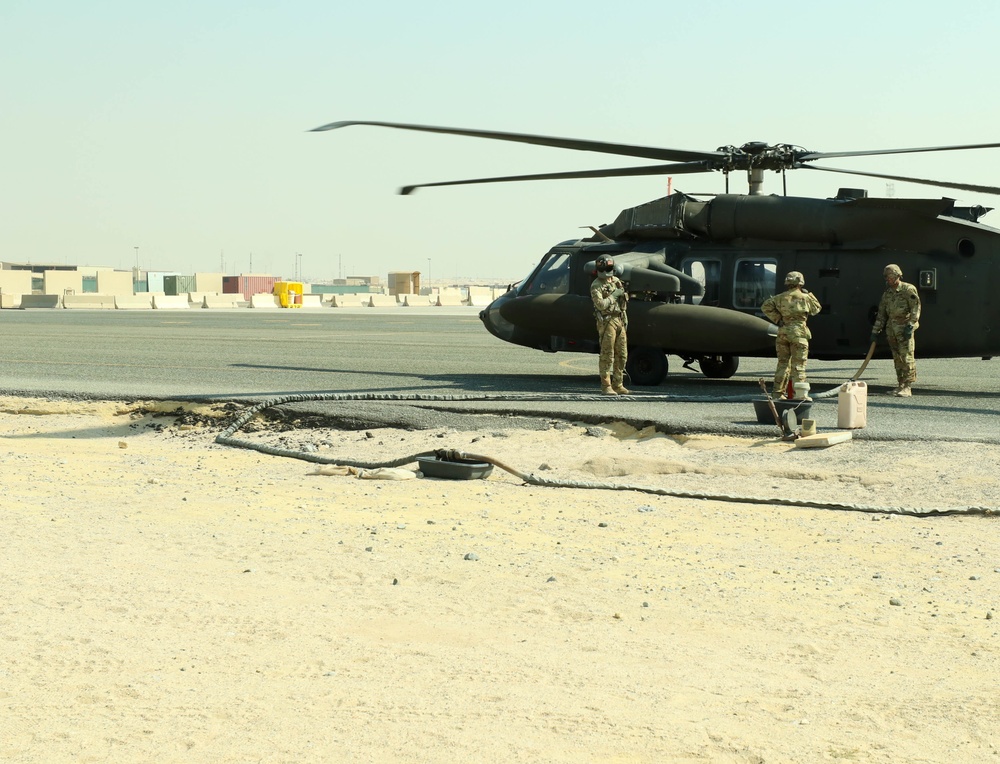 Soldiers preparing to take off