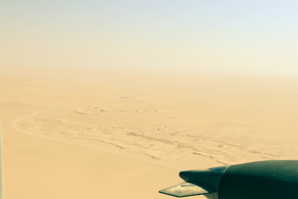 Flying over the Middle East