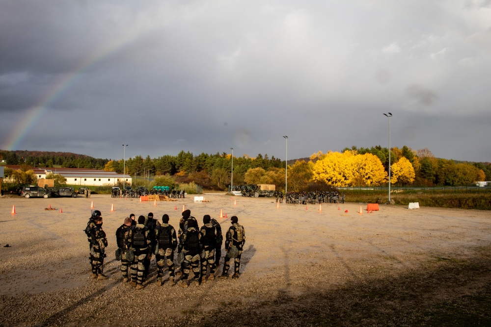 Soldiers train under the rainbow