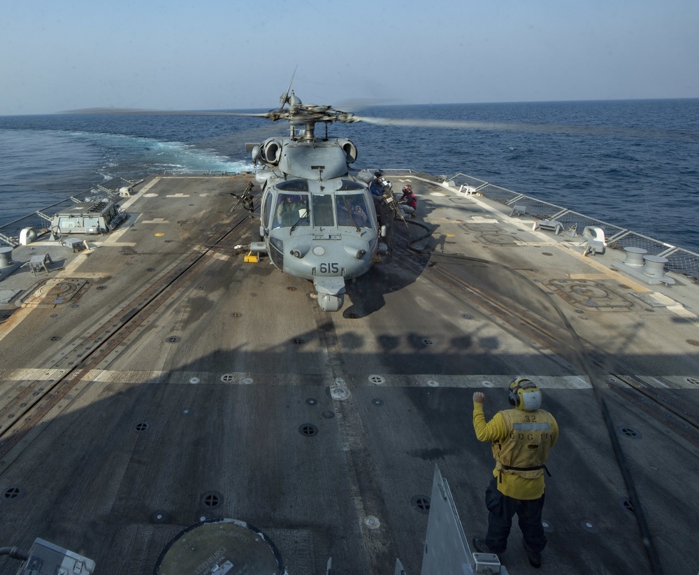 USS Ralph Johnson Conducts Flight Deck Operations