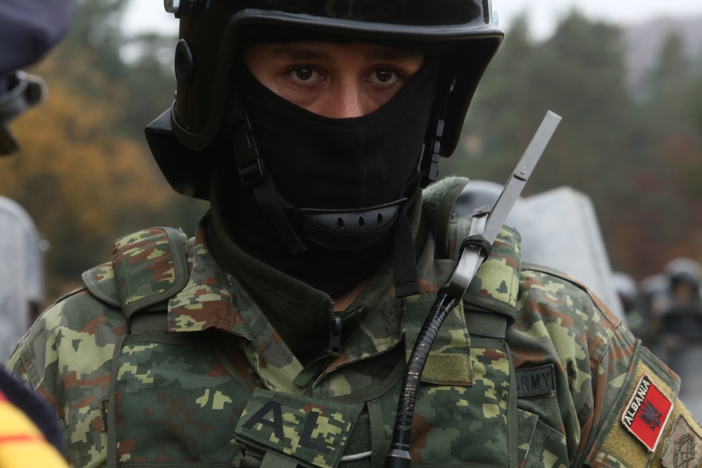 Albanian soldiers conduct freedom of movement training during KFOR28