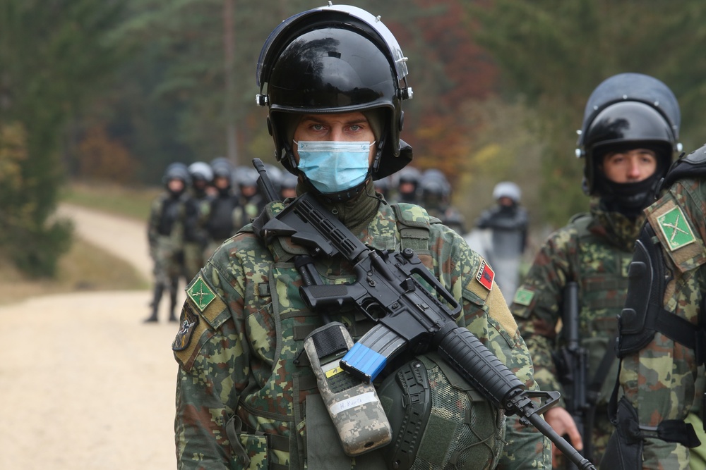 Albanian soldiers conduct freedom of movement training during KFOR28