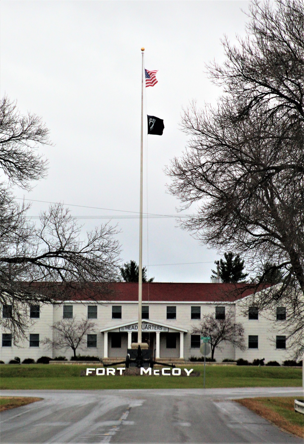 American Flag and Fort McCoy