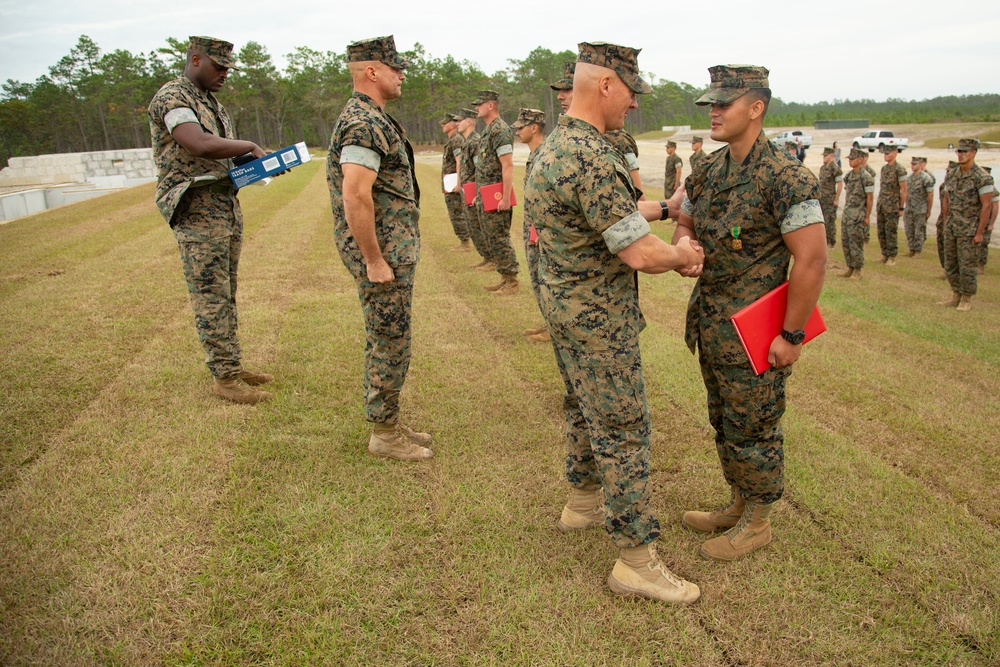 Camp Lejeune Marines recognized for G-36 Company Battle Course Range reconstruction efforts, enhancing training capabilities