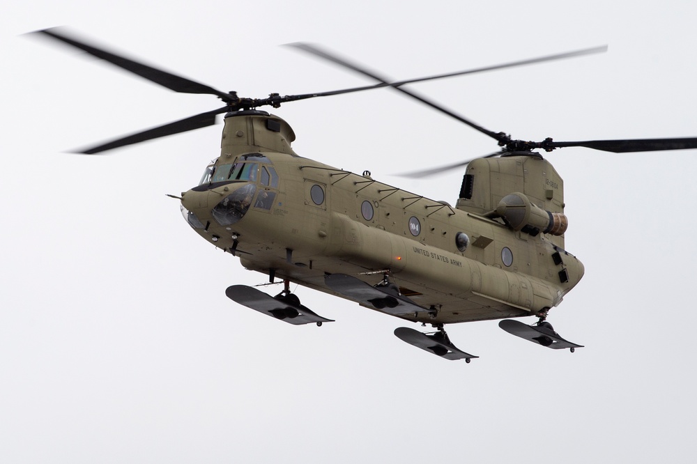 AKARNG aviators and USARAK paratroopers conduct aerial sustainment training at JBER