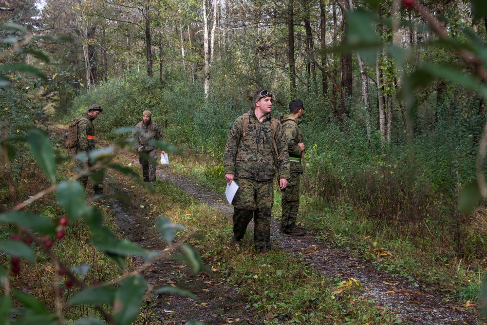 Marines participating in MEFEX 21.1 conduct Land Nav training