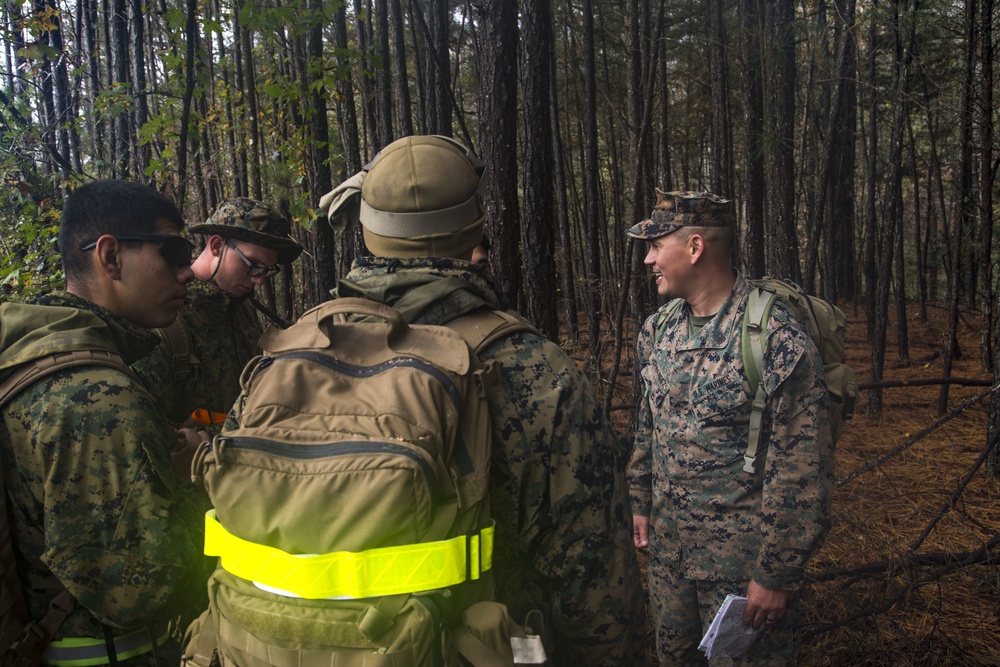 Marines participating in MEFEX 21.1 conduct Land Nav training