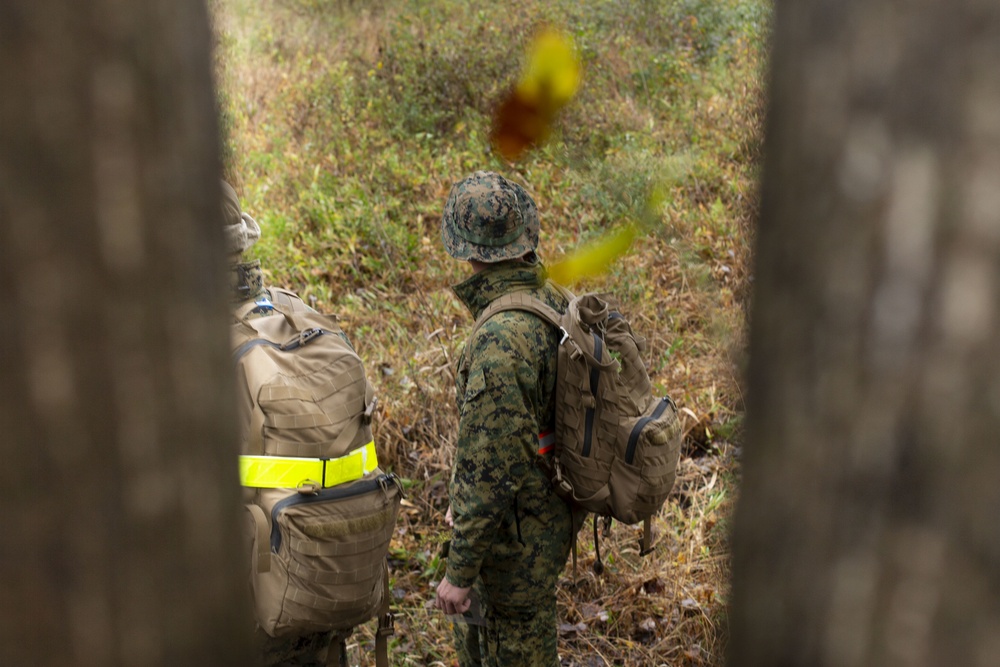 Marines participating in MEFEX 21.1 conduct land nav training