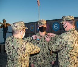Navy Reservists Hold Frocking on Atterbury