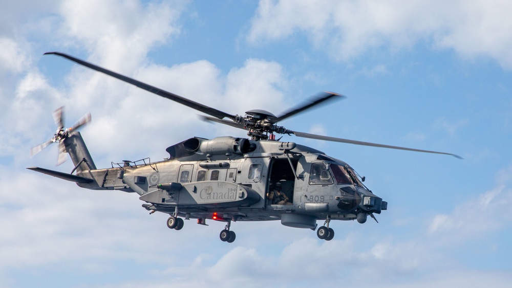 Canadian CH-148 Departs Flight Deck During Keen Sword 21
