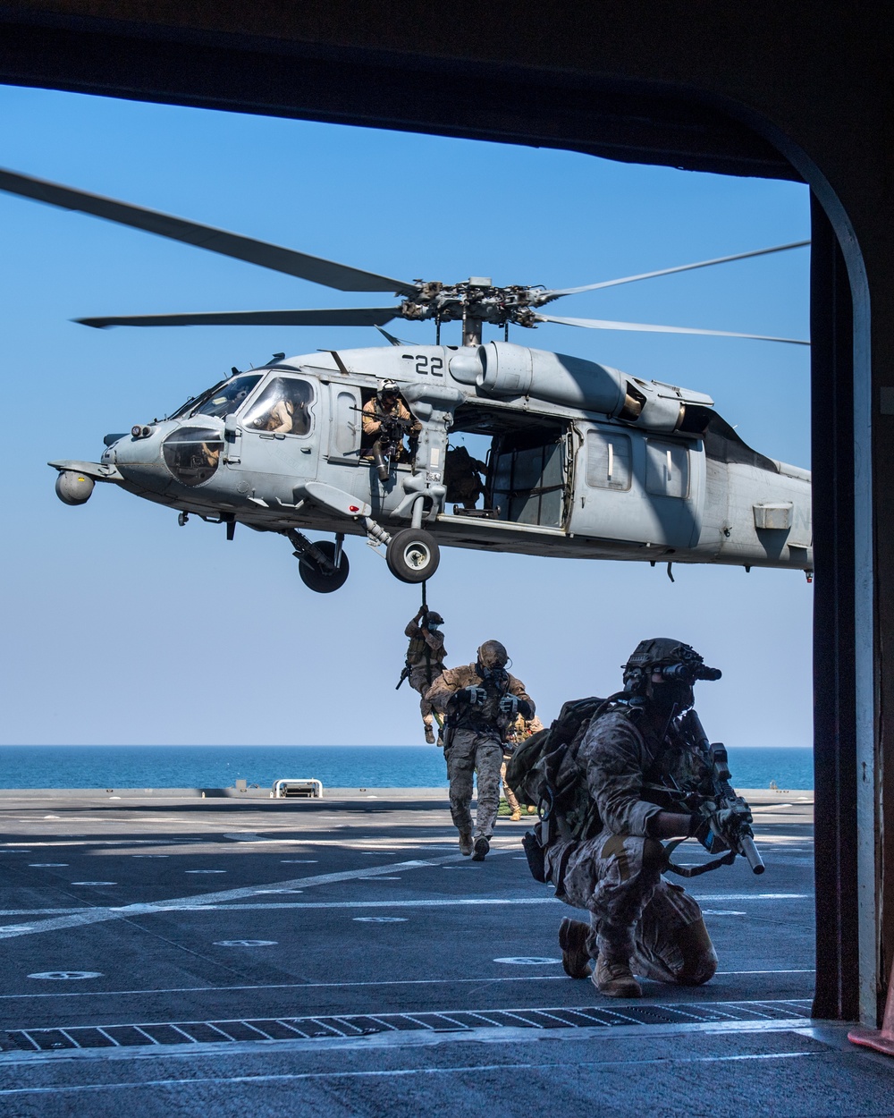 Sailors, Marines, and Coast Guardsmen Conduct Boarding Procedures Training