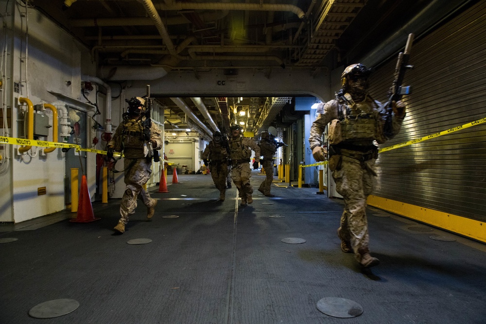 Sailors, Marines, and Coast Guardsmen Conduct Boarding Procedures Training