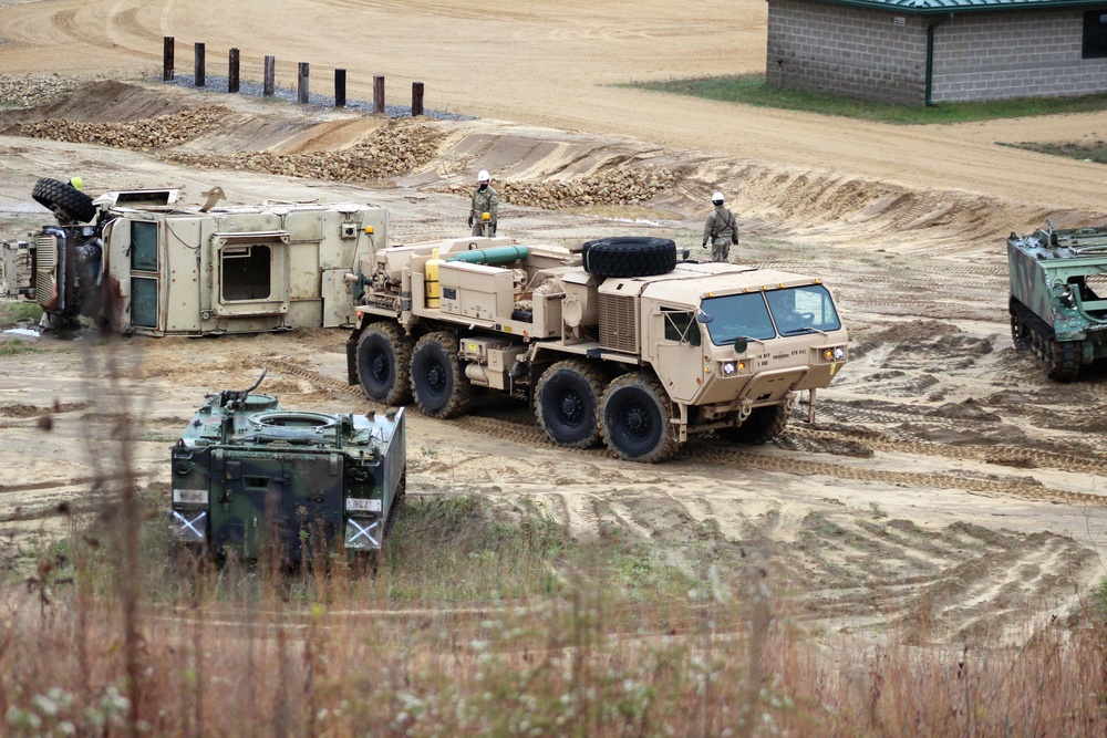 Soldiers hold field training for the Regional Training Site-Maintenance Wheeled-Vehicle Recovery Operations Course at Fort McCoy