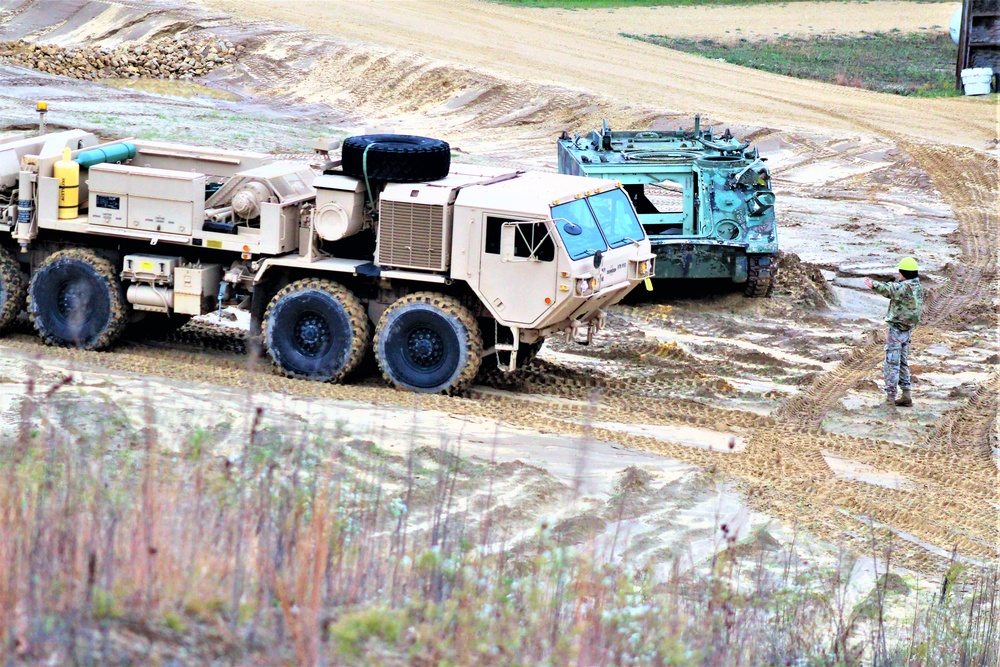 Soldiers hold field training for the Regional Training Site-Maintenance Wheeled-Vehicle Recovery Operations Course at Fort McCoy