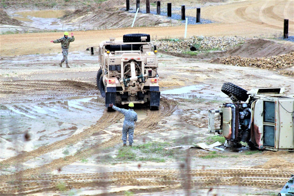 Soldiers hold field training for the Regional Training Site-Maintenance Wheeled-Vehicle Recovery Operations Course at Fort McCoy