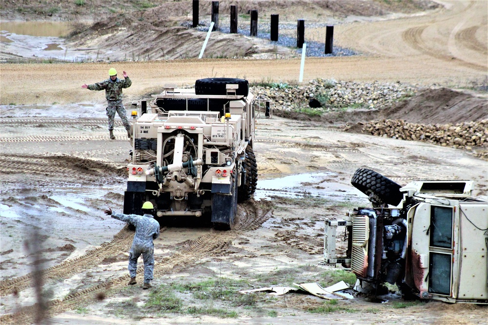 Soldiers hold field training for the Regional Training Site-Maintenance Wheeled-Vehicle Recovery Operations Course at Fort McCoy