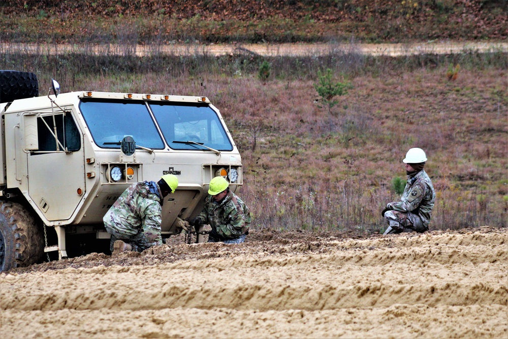 Soldiers hold field training for the Regional Training Site-Maintenance Wheeled-Vehicle Recovery Operations Course at Fort McCoy