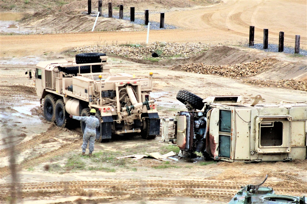 Soldiers hold field training for the Regional Training Site-Maintenance Wheeled-Vehicle Recovery Operations Course at Fort McCoy