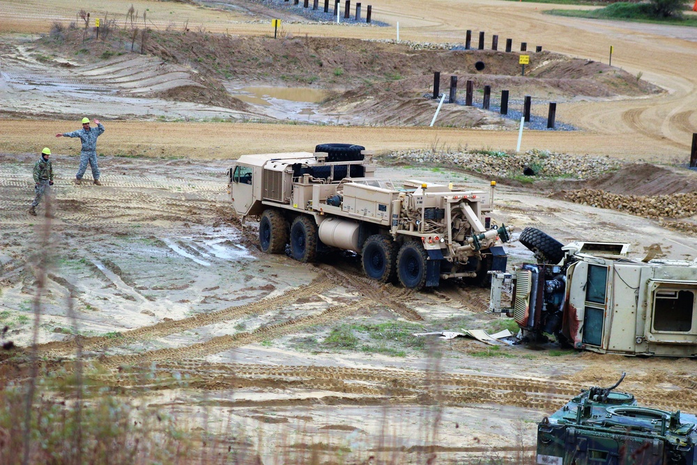 Soldiers hold field training for the Regional Training Site-Maintenance Wheeled-Vehicle Recovery Operations Course at Fort McCoy