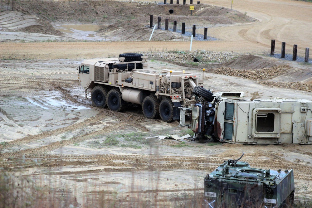 Soldiers hold field training for the Regional Training Site-Maintenance Wheeled-Vehicle Recovery Operations Course at Fort McCoy