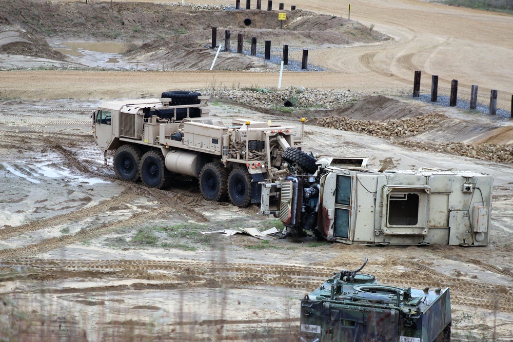 Soldiers hold field training for the Regional Training Site-Maintenance Wheeled-Vehicle Recovery Operations Course at Fort McCoy