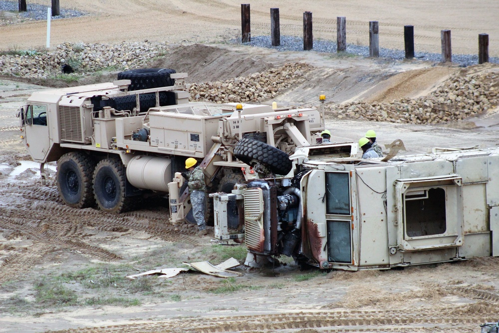 Soldiers hold field training for the Regional Training Site-Maintenance Wheeled-Vehicle Recovery Operations Course at Fort McCoy