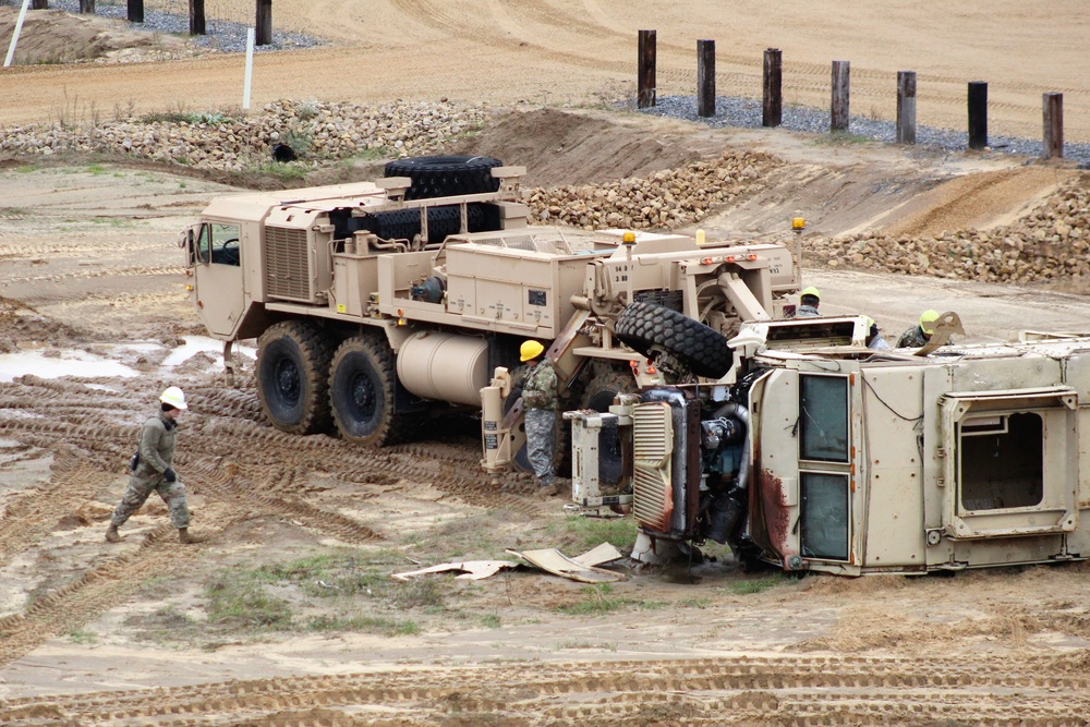 Soldiers hold field training for the Regional Training Site-Maintenance Wheeled-Vehicle Recovery Operations Course at Fort McCoy