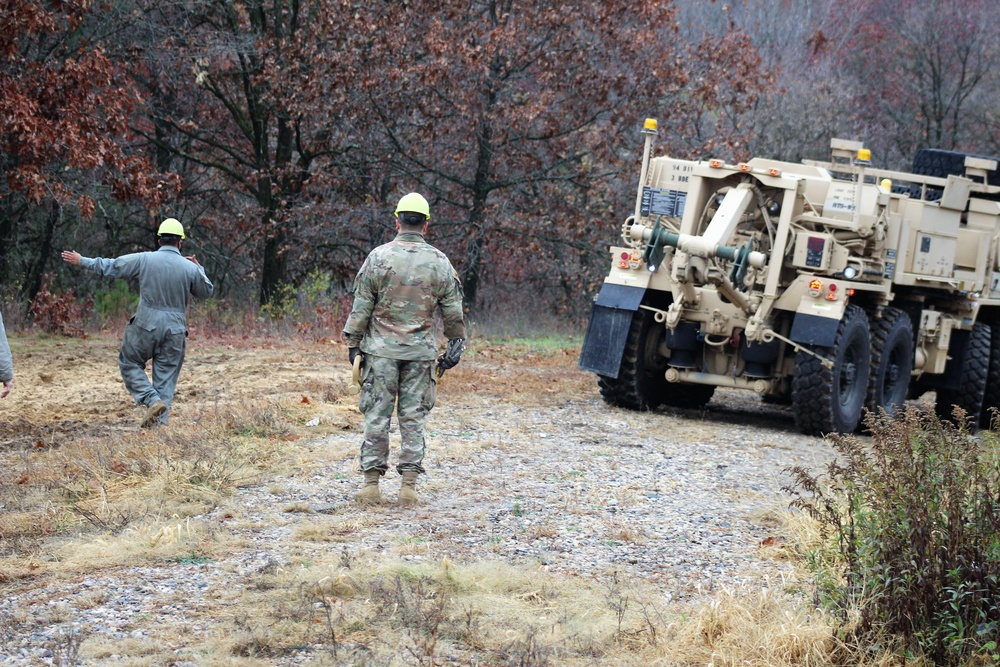 Soldiers hold field training for the Regional Training Site-Maintenance Wheeled-Vehicle Recovery Operations Course at Fort McCoy