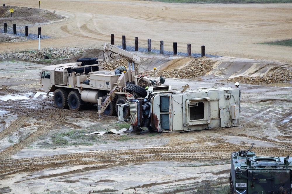 Soldiers hold field training for the Regional Training Site-Maintenance Wheeled-Vehicle Recovery Operations Course at Fort McCoy