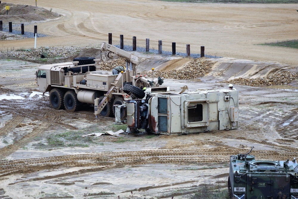 Soldiers hold field training for the Regional Training Site-Maintenance Wheeled-Vehicle Recovery Operations Course at Fort McCoy