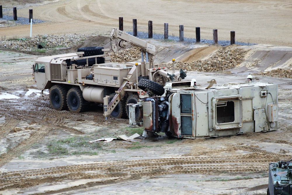 Soldiers hold field training for the Regional Training Site-Maintenance Wheeled-Vehicle Recovery Operations Course at Fort McCoy