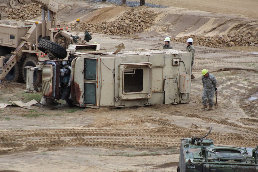 Soldiers hold field training for the Regional Training Site-Maintenance Wheeled-Vehicle Recovery Operations Course at Fort McCoy