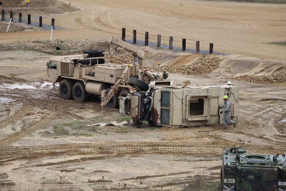 Soldiers hold field training for the Regional Training Site-Maintenance Wheeled-Vehicle Recovery Operations Course at Fort McCoy