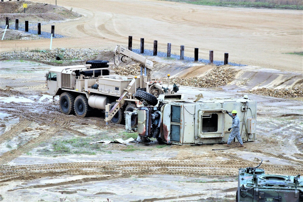 Soldiers hold field training for the Regional Training Site-Maintenance Wheeled-Vehicle Recovery Operations Course at Fort McCoy