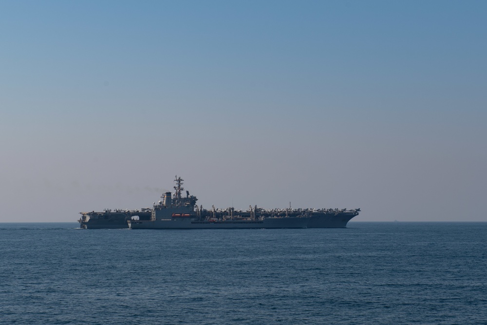 USS Nimitz conducts RAS