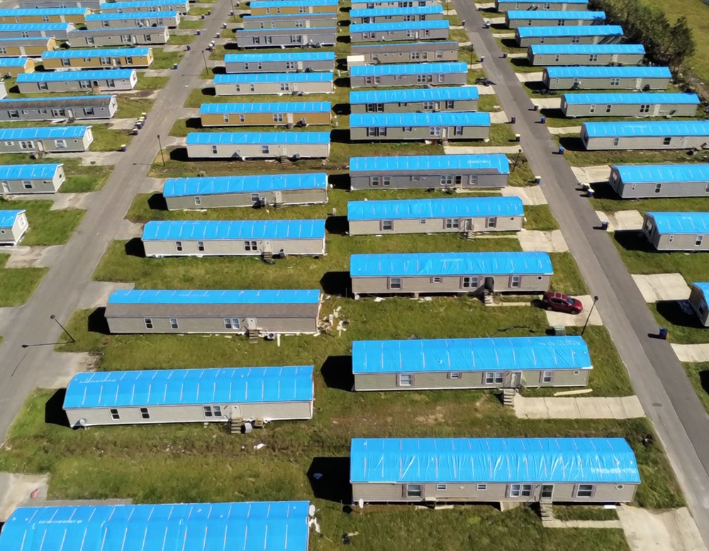 U.S. Army Corps of Engineers installs blue roof on trailer Park Lake Charles