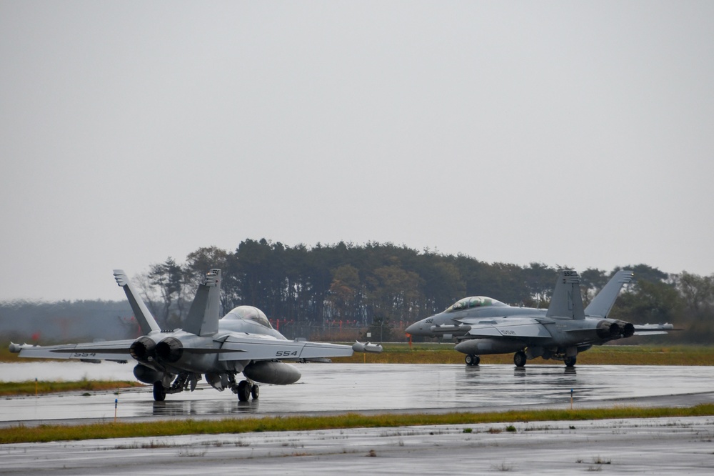 EA-18G Growlers Prepare to Launch from Misawa Air Base