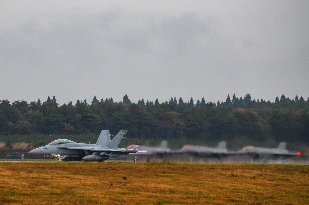 EA-18G Growler Launches from Misawa Air Base