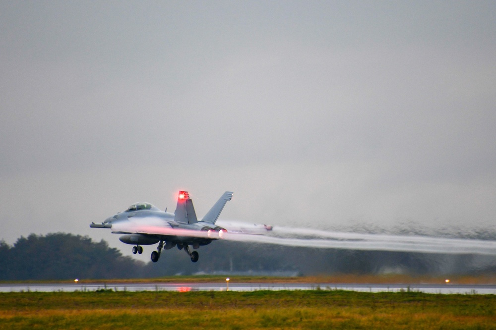 EA-18G Growler Launches from Misawa Air Base