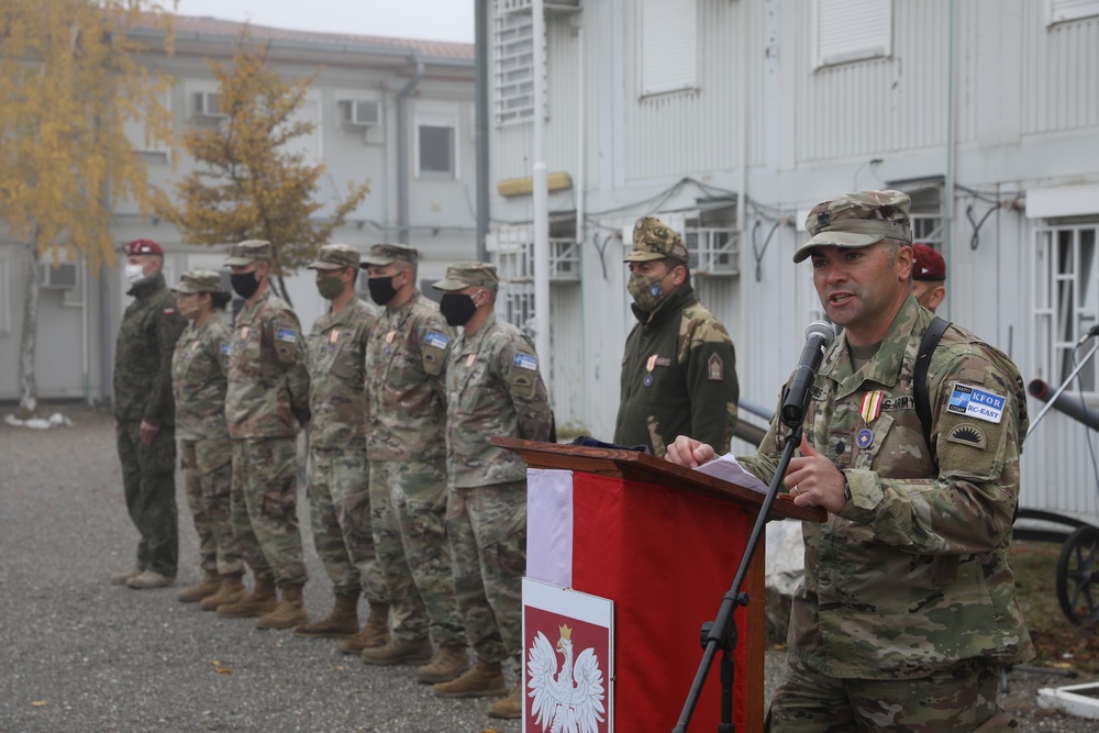 KFOR Polish Military Contingent recognize Soldiers with commemorative medal